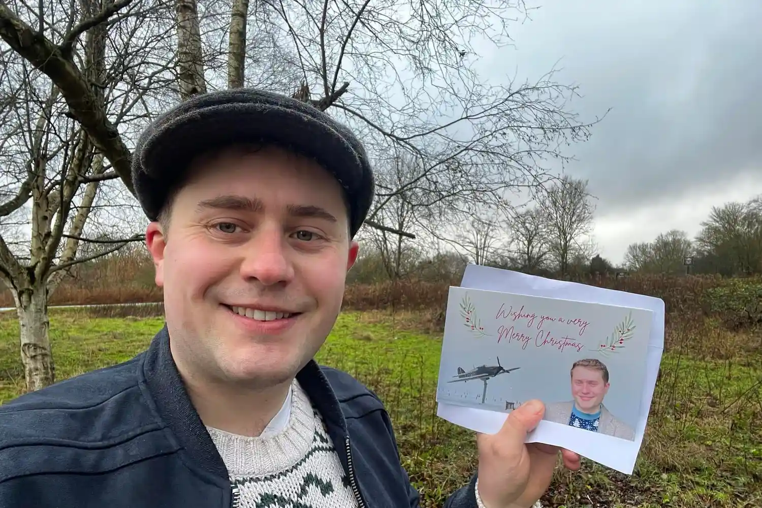 Cllr Tom Bromwich delivering cards